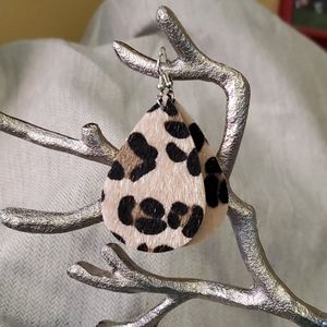 Fun fuzzy animal print drop earrings